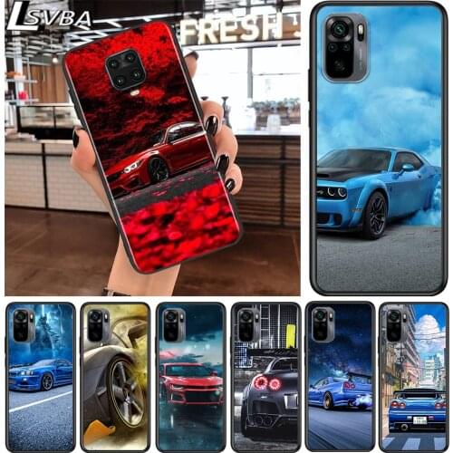 Red blue car fashion for Xiaomi Redmi Note 10 10S 9 9T 9S 9Pro Max 8T 8Pro 8 7 6 5 Pro 5A 4X 4 Soft Black Phone Case
