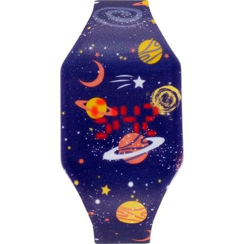 Gift For Kid Cartoon Digital Watch Astronaut Outer Space Galaxy Ocean Blue Sea Artistic Design Fashion Lady Watch Cool
