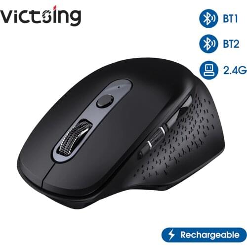 VicTsing PC253 Wireless Bluetooth Mouse Rechargeable Ergonomic Computer Mouse 8 Buttons 3200 DPI Thumb Scroll Wheel For Notebook