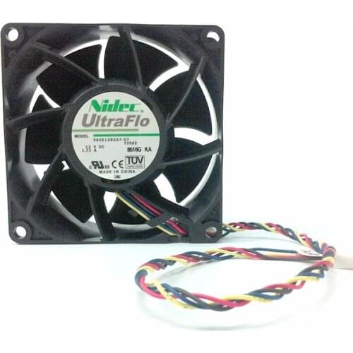 NIDEC V80E12BGA7-07 8cm 80x80x38mm DC 12V 1.73A 4 Line PWM Dual Ball High Speed Server Cooling Fan