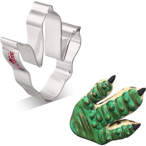 KENIAO Dinosaour Foot Cookie Cutter for Kids - 7.7 x 10 cm - Dino Biscuit and Fondant Cutter - Stainless Steel
