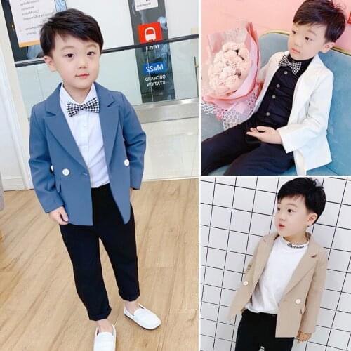 Autumn Spring fall clothes for kids toddler boy jacket boy clothes baby boy coat casual V-Neck Suit jacket 2T to 10yrs