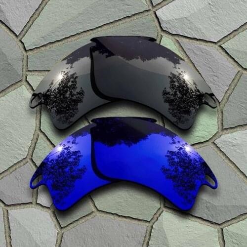 Grey Black&Violet Blue Sunglasses Polarized Replacement Lenses for Oakley Fast Jacket XL