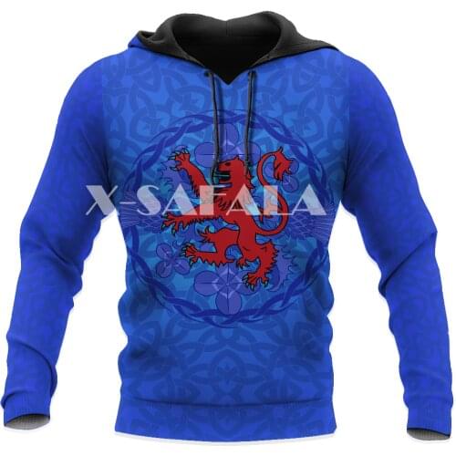 Scotland Lion Animal 3D Full Print Size Hoodie Man Women Harajuku Outwear Zipper Pullover Sweatshirt Unisex-1