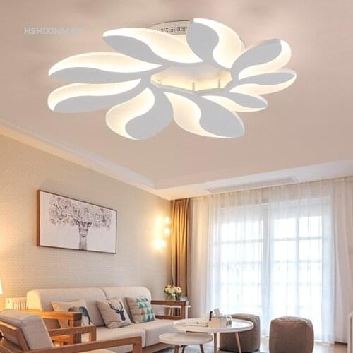 Modern simple living room ceiling lamp personalized creative flower warm and romantic bedroom led remote control Ceiling lights