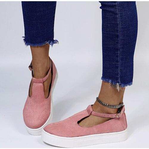 Womens Casual Flat Shoes Comfortable Sandals Womens Shoes Buckle Thick Flats Platform Black Mary Janes Shoes Pink Sweet Shoes