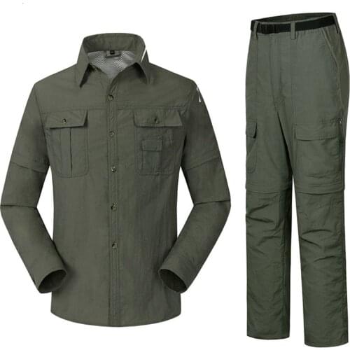 Outdoor Quick-drying Clothes Pants Quick dry Shirt Summer Autumn Betachable Short Sleeve Shorts Cycling Fishing Outdoor Shirt