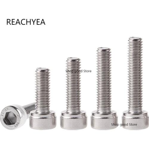 50Pcs/lot 304 M3 M4 x 4 5 6 8 10 12 14 16 18 20 25 30mm SS304 Stainless Steel Hex Socket Thin Allen Head Cap Screw high quality