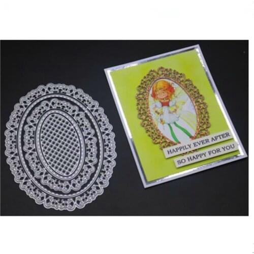 YINISE Metal Cutting Dies For Scrapbooking Stencils Oval Frame DIY Paper Album Cards Making Embossing Folders Die Cuts CUT Mold