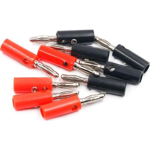 10pcs Audio Speaker Screw 4mm Banana Nickel Plated Iron Plastic Cover Plugs DIY Connectors Black Red