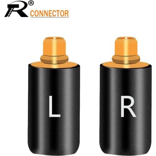 2Pcs/1Pair Enthusiasts Jack L/R MMCX Black/Silver Earphone Pin Plug For Shure ED5 SE535 Gold Plated Connector