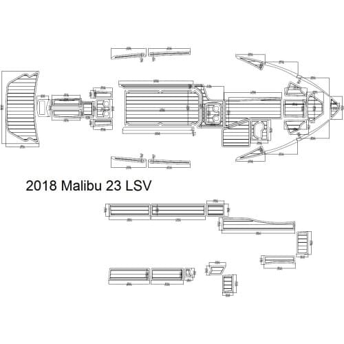 2018 Malibu 23 LSV Swim Step & Cockpit Pad Boat EVA Teak Decking 1/4" 6mm