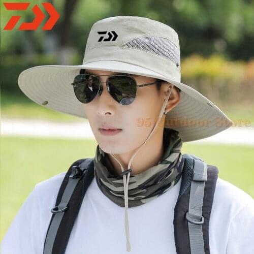 2021 Daiwa Hat Hats for Men Quick Dry Anti-Uv Protection Hat Waterproof Adjustable Fishing Hat Breathable Sunshade Fishing Caps