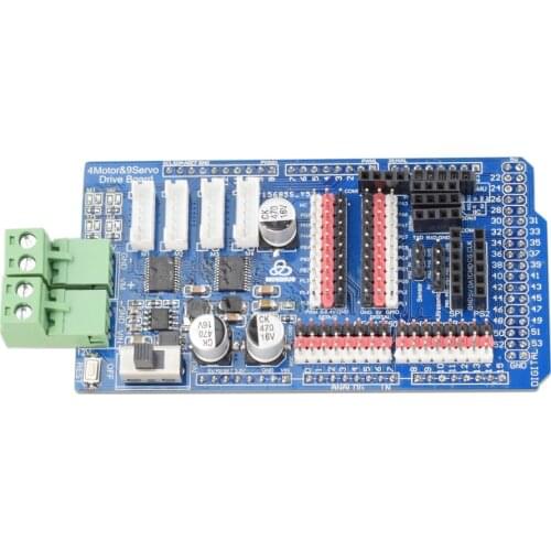 4 Channel Motor 9 Channel Servo Shield Driver Board for Arduino MEGA2560 Mecanum Wheel Smart Robot Arm Car Expansion Board