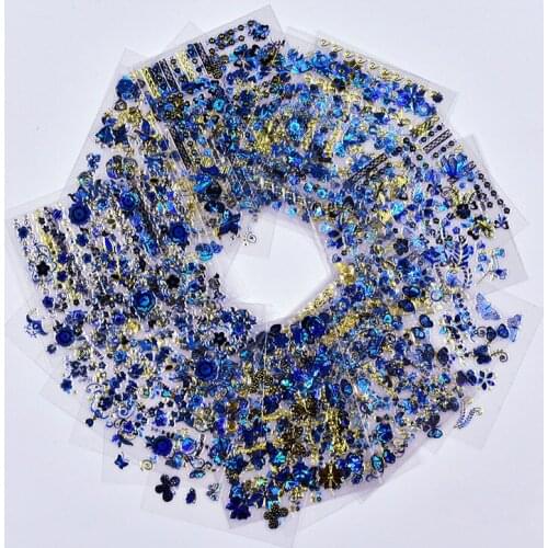 30Pcs/Set Nail Sticker Self-adhesive 3D Nail Art Stickers For Nail Art Decoration DIY Decals&Sticker Multi-patterns 6*5CM