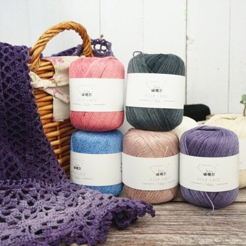 6pcs Spring/Summer Mercerized Cotton Spun Silk Lace Yarn 5# Hand-Crocheted Crochet Yarn