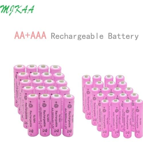 AA 2800mAh Ni-MH Rechargeable Batteries + AAA 1600mAh Rechargeable BatteriesFor Remote controls, Radios Torches Clocks Toys