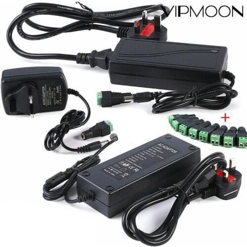 AC 100-240V DC 5V 12V 1A 2A 3A 5A 6A 8A 10A Adapter Power Supply 12 Volt Charger for LED Strips Light With Female connector