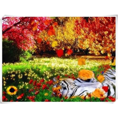Diamond Painting 40x50cm King Of The Forest Tiger Cross Stitch Embroidery Kit Rhinestones Square Diamond Home Decor Craft Tiger