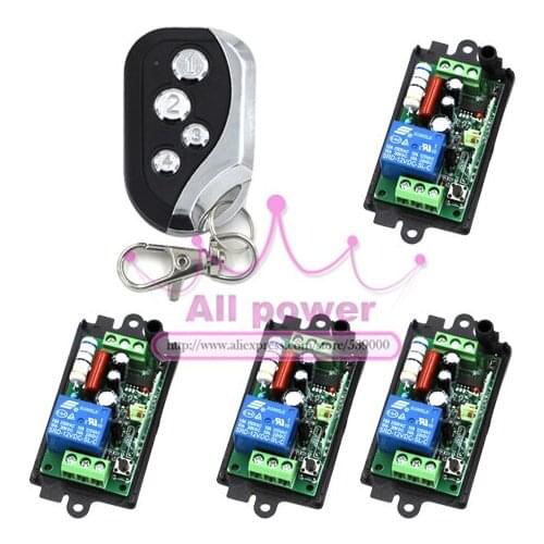 AC110V 220V 10A RF 1ch rf wireless light remote control switch the mini receiver kit board and remote control
