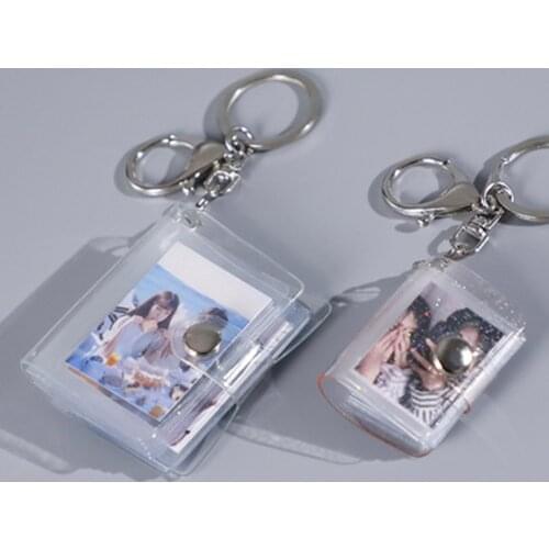 16 Mini Pocket Photo Key rings 1 2 Inch ID Instant Pictures Keychain Couple Lover Time Memory Album Key chain Gifts
