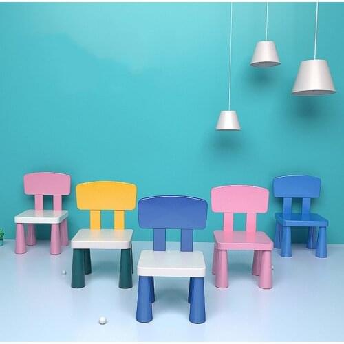 Kids Bench Kindergarten Nursery Play Game Stool Thicken Baby Seat Plastic Small Backrest Dining Chair Household Child Furniture