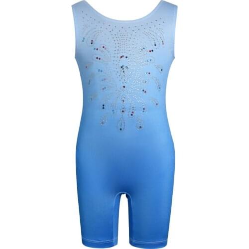 DYUAI Gymnastics Dance Leotards for Girls Kid Shiny Ballet Biketard Child Athletic Unitard