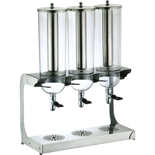 European juice machine, 4*3L three-head self-service beverage machine, stainless steel cold drink machine, restaurant drink