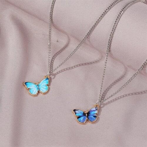 Cold Wind Personality Fashion Butterfly Pendant Clavicle Chain Necklaces For Women Chocker Jewelry Accessories
