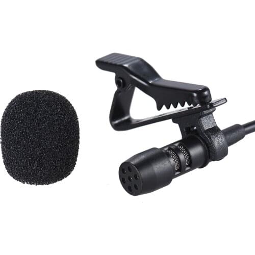 Andoer Clip-on 360 Lavalier Microphone Mic Earphone 3.5mm Jack Mini Condenser for Smartphones PC Laptop Loudspeaker Live Stream