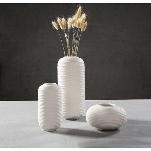 Creative Threaded Ceramic Vase Art Crafts Flower Arrangement Home Living Room Decoration Ornament TV Cabinet Decor Furnishings