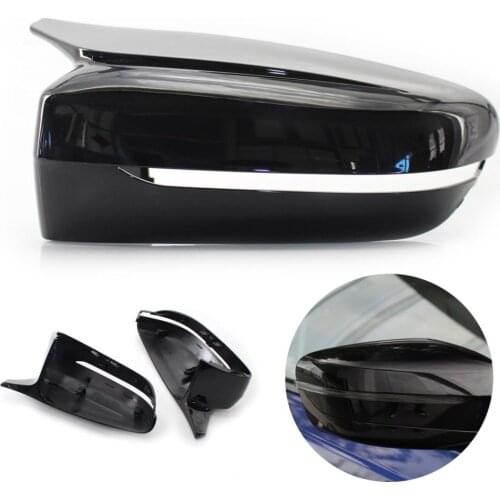 2Pcs Mirror Cover Waterproof Replacement Carbon Fiber 51167422720 51167422719 Black Mirror Cap for BMW 3 Series G20/20