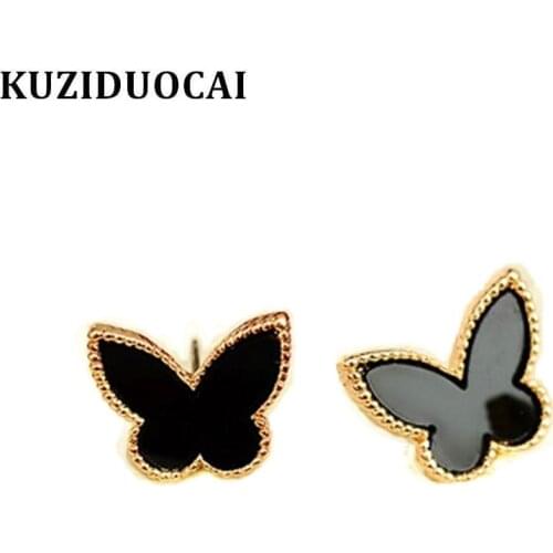 Kuziduocai New Hot Fashion Fine Jewelry Delicate Elegant Temperament Butterfly Gold Color Earrings For Women Gifts E-366