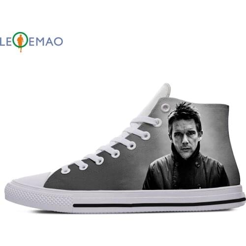 Custom Spring Autumn Canvas Shoes Ethan Hawke High Quality Handiness Flats Mens Casual Shoes Comfortable Big White Zapatillas