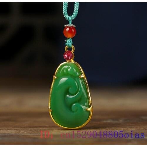Jade Ruyi Pendant Natural Women Necklace Fashion Amulet Gifts Jewelry Chinese Crystal Charm Gemstone 925 Silver Chalcedony