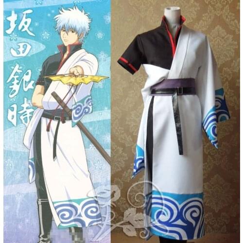 New Anime Gintama Sakata Gintoki Cosplay Costume Japanese Kimono Uniform Outfit Carnival/Halloween Costumes for Women S-3XL