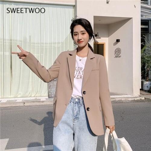 New Chic Solid Color Women Casual Blazer Office Lady Pockets Work Suit Coat Ladies Business Blazers Outerwear