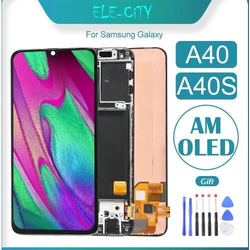 OEM 5.9'' For Samsung Galaxy A40 A40s AMOLED Touch Screen Display With Frame Assembly Replacement No Dead Pixel No Burn Shadows