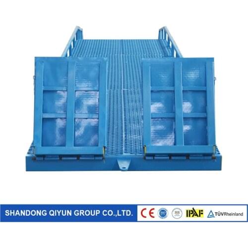 Qiyun CE ISO Ramp High Quality 8ton Hydraulic Cylinder Forklift Container Loading and Unloading Yard Ramp