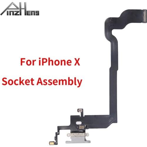 PINZHENG Charging Flex Cable For iPhone X XS XR XSMAX USB Charger Port Dock Connector Socket Assembly With Mic Flex Cable