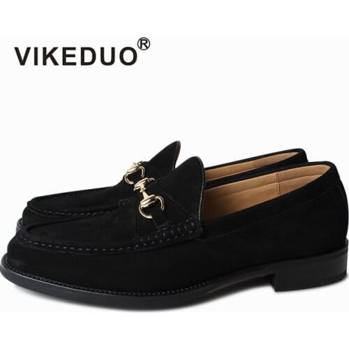 Vikeduo 2020 retro mens suede leather loafers Moccasin Gommino hand made fashionable luxury mens casual shoes