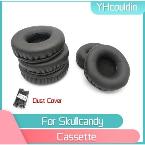 YHcouldin Earpads For Skullcandy Cassette Headphone Accessaries Replacement Wrinkled Leather