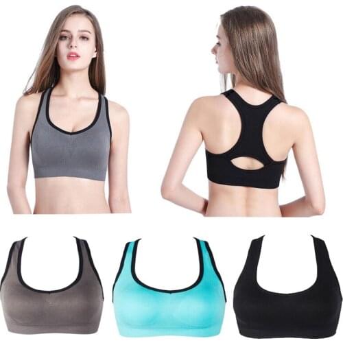 FLORATA Women Bra Top Black Padded Fitness Brassiere Fitness Sports Tank Top for Female Sport Bra Push Up Bra 3 Color