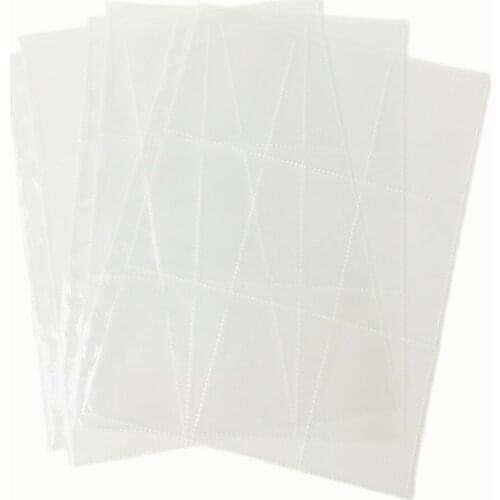 10 pages/Lot, 90 Pockets Top Insert Clear Card Pages For Starndard Board Game Cards Top Loading Card Collection Pages