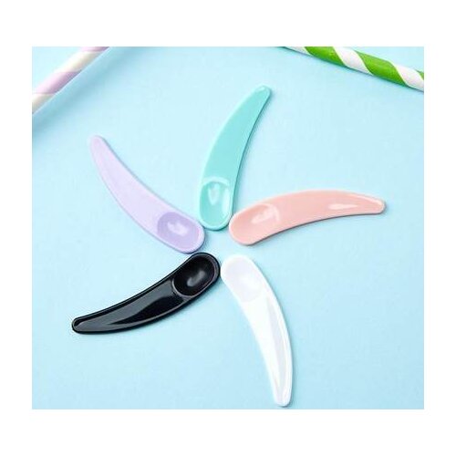 1000pcs/lot Mini Cosmetic Spatula Scoop Disposable Mask White Black Green Purple Plastic Spoon Makeup Tool Accessories 5.5cm