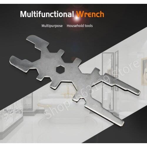 17in1 Multifunctional Wrench Portable Universal Water Valve Screw Fixing Key Hexagon Wrench A3 Carbon Steel Faucets Repair Tools