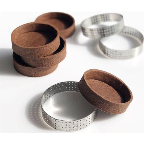 1pc 4.5/6.5/7/8/9/10CM Stainless Steel Mousse Mold Round Tartlet Fruit Pie Tart Quiche Baking Mold