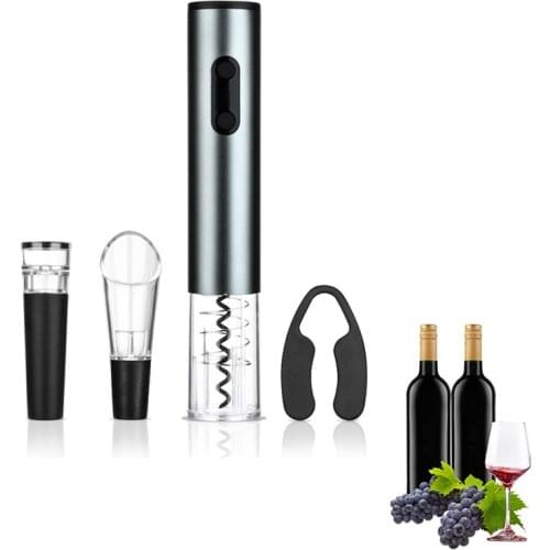 2/4PCS Electric Wine Opener Set Automatic Corkscrew Bar Tools Aluminum Alloy Battery Power Bottle Opener Kitchen Accessories