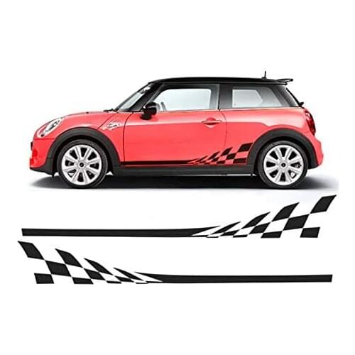 2pcs Car Styling Side Racing Stripe Skirt Limited Edition Decal Stickers Compatible with Mini car Stickers da-2541