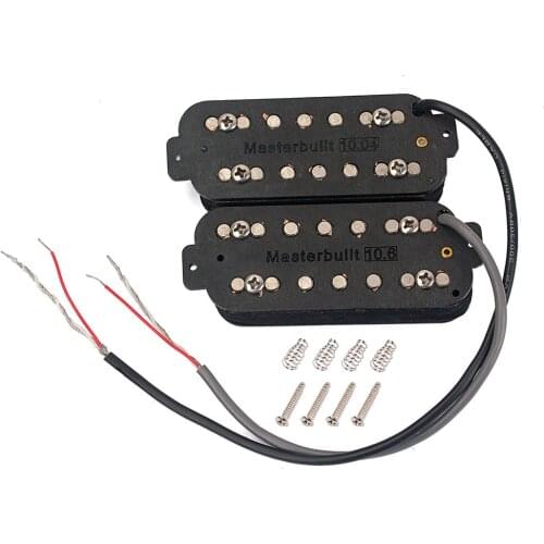 2pcs Alnico 5 Dual Coils Rosewood Humbucker Pickup Bridge Neck Set for 7-String Guitar Replacement (Coffee)